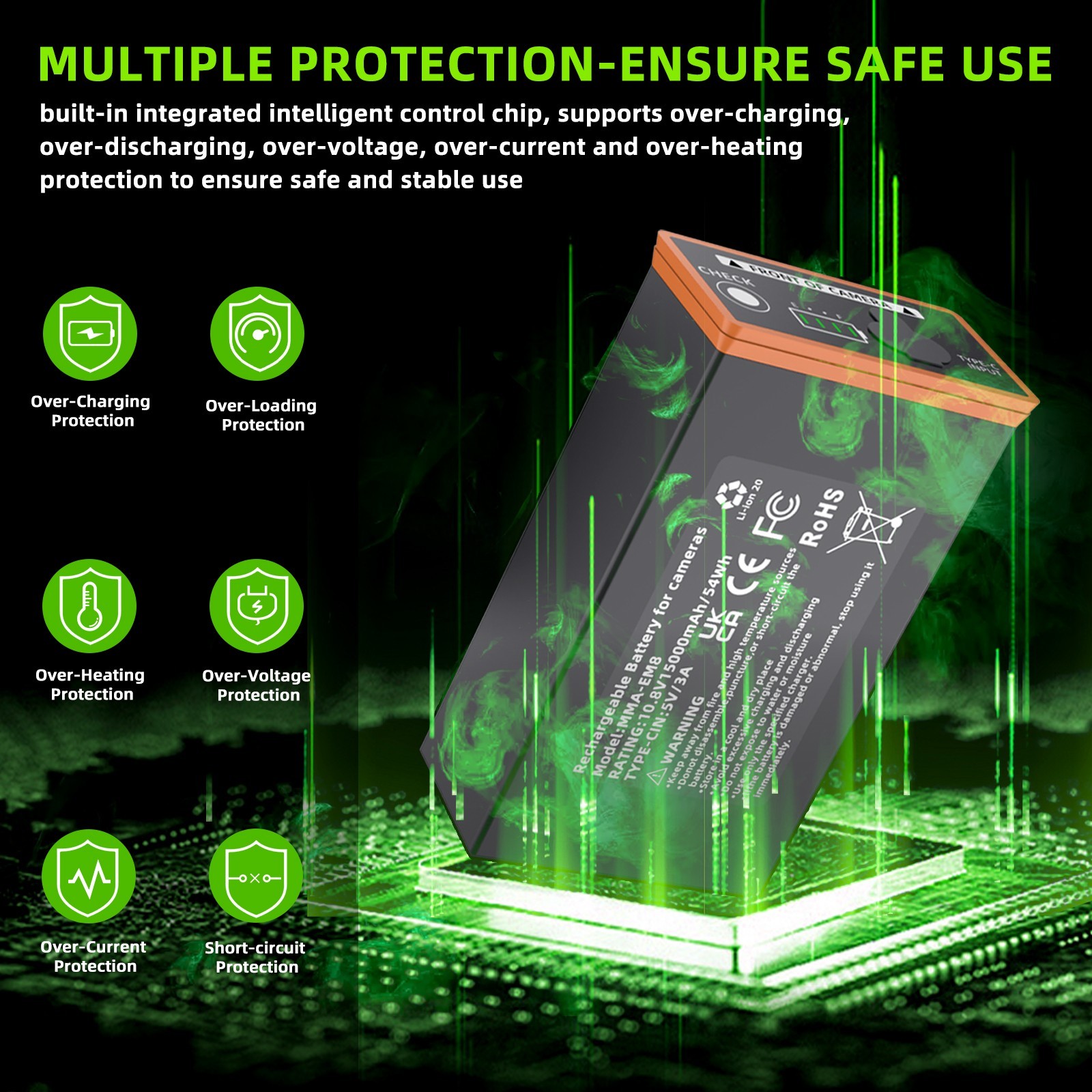 2 Packs Moultrie Power Mag MMA-EM8 5000Ah Battery For Edge Cellular Trai Camera