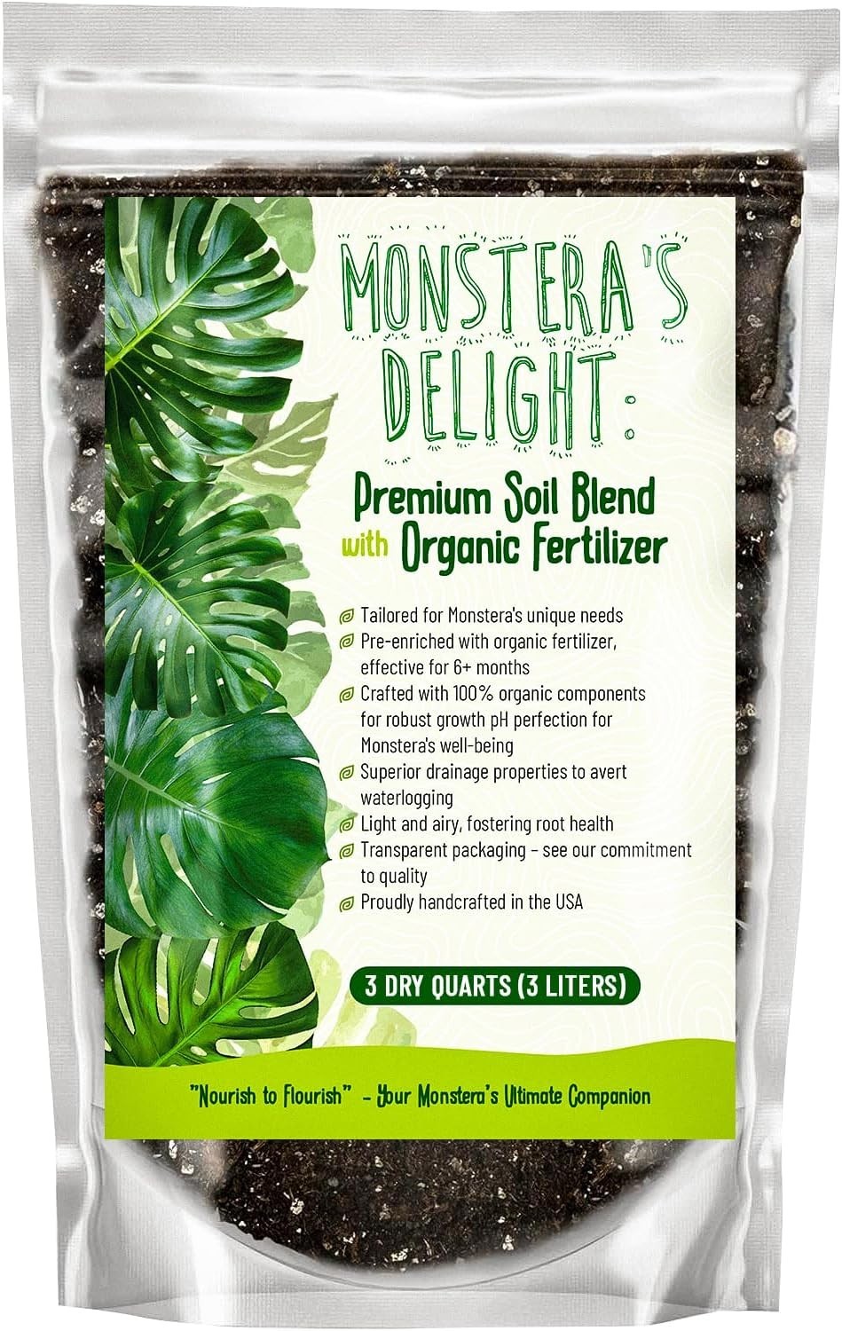 Monstera Potting Mix – Organic Soil w/ Fertilizer for Indoor & Outdoor Plants🌱