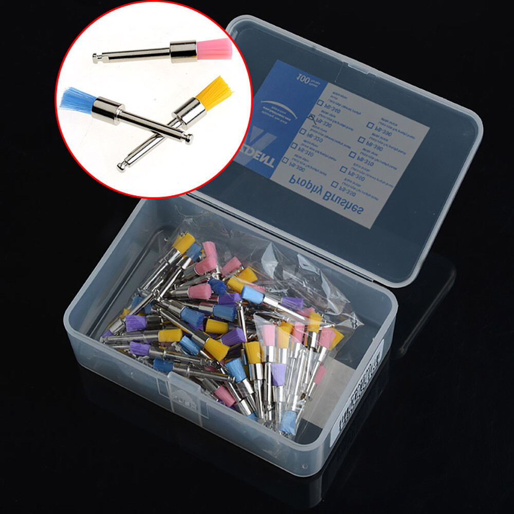 Dental Nylon Materials Closure Flat Polishing Polisher Prophylaxis Brushes