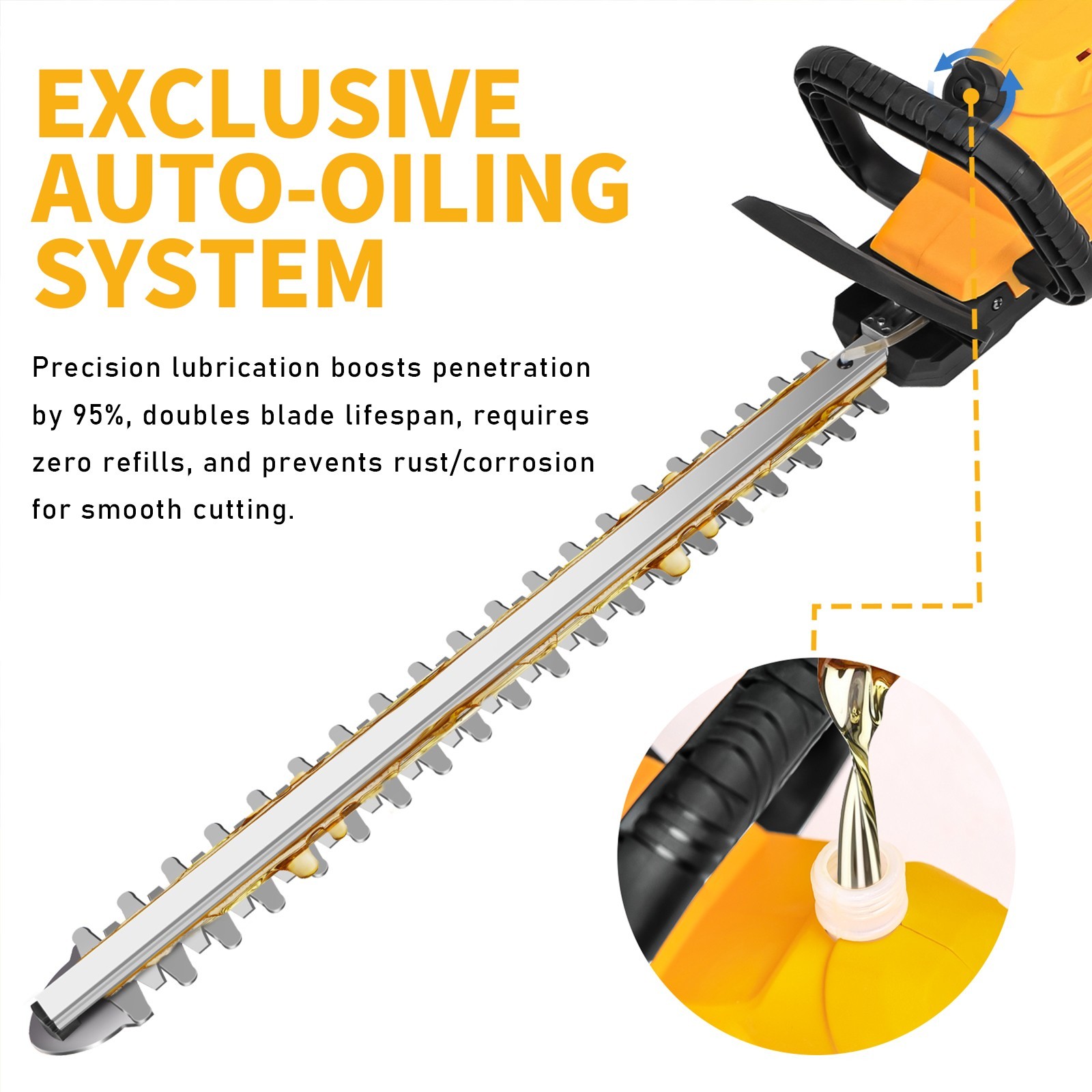 For Dewalt 20V Battery 20" Handheld Electric Cordless Hedge Trimmer Bush Trimmer