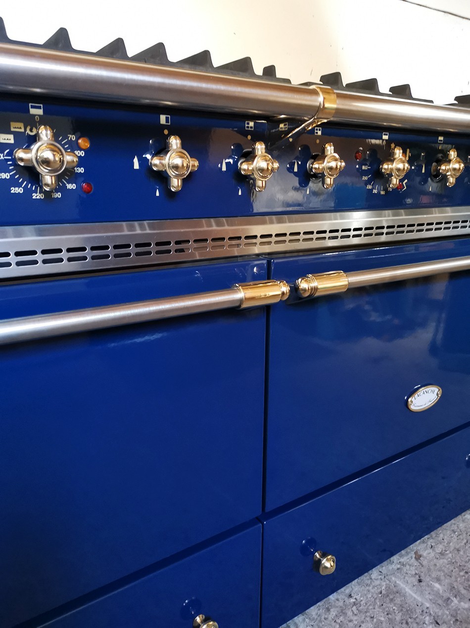 Lacanche Sully Range 55 5/16” in Blue & Brass 140cm
