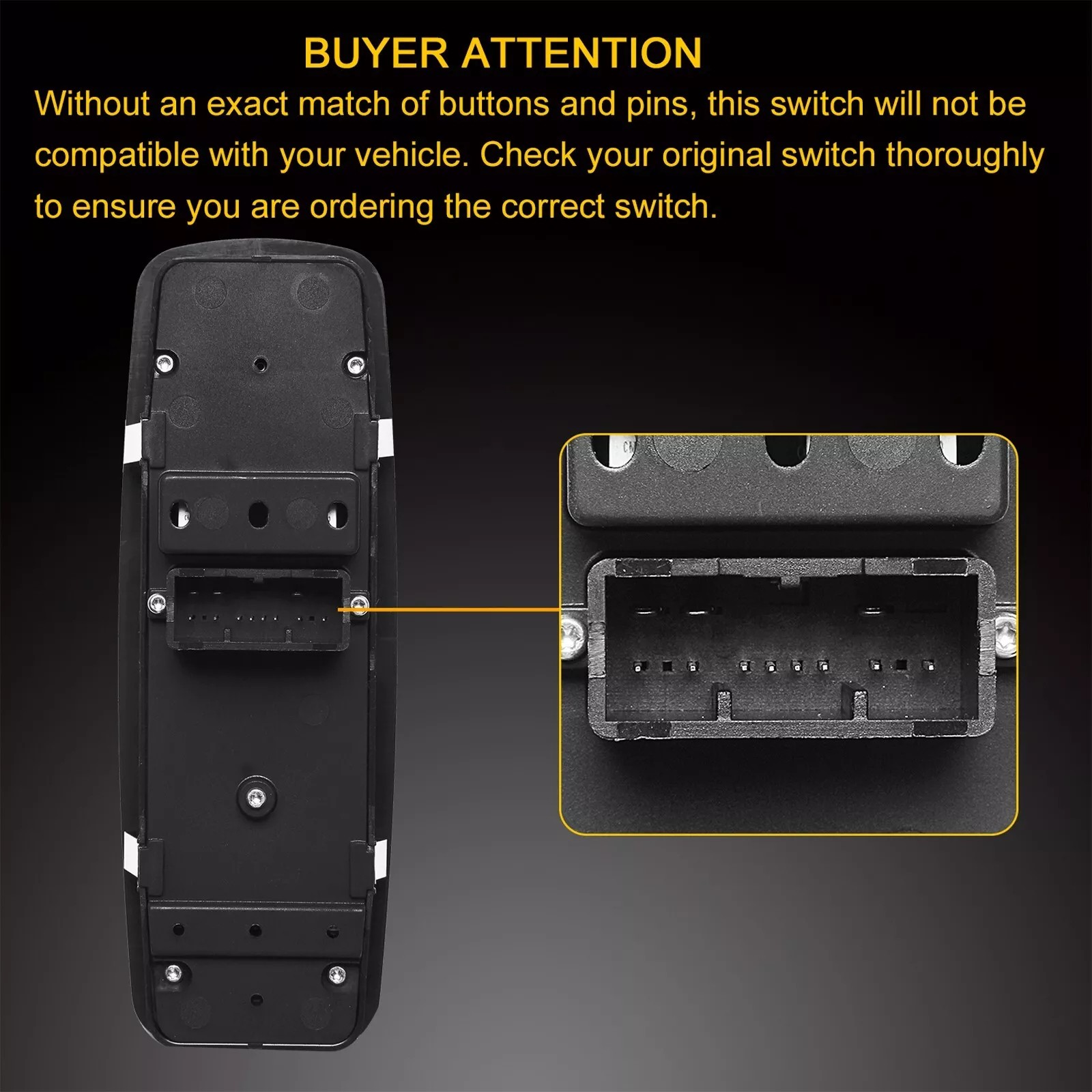 Master Power Window Control Switch for Chrysler 200 300 Dodge Charger Ram 4-Door