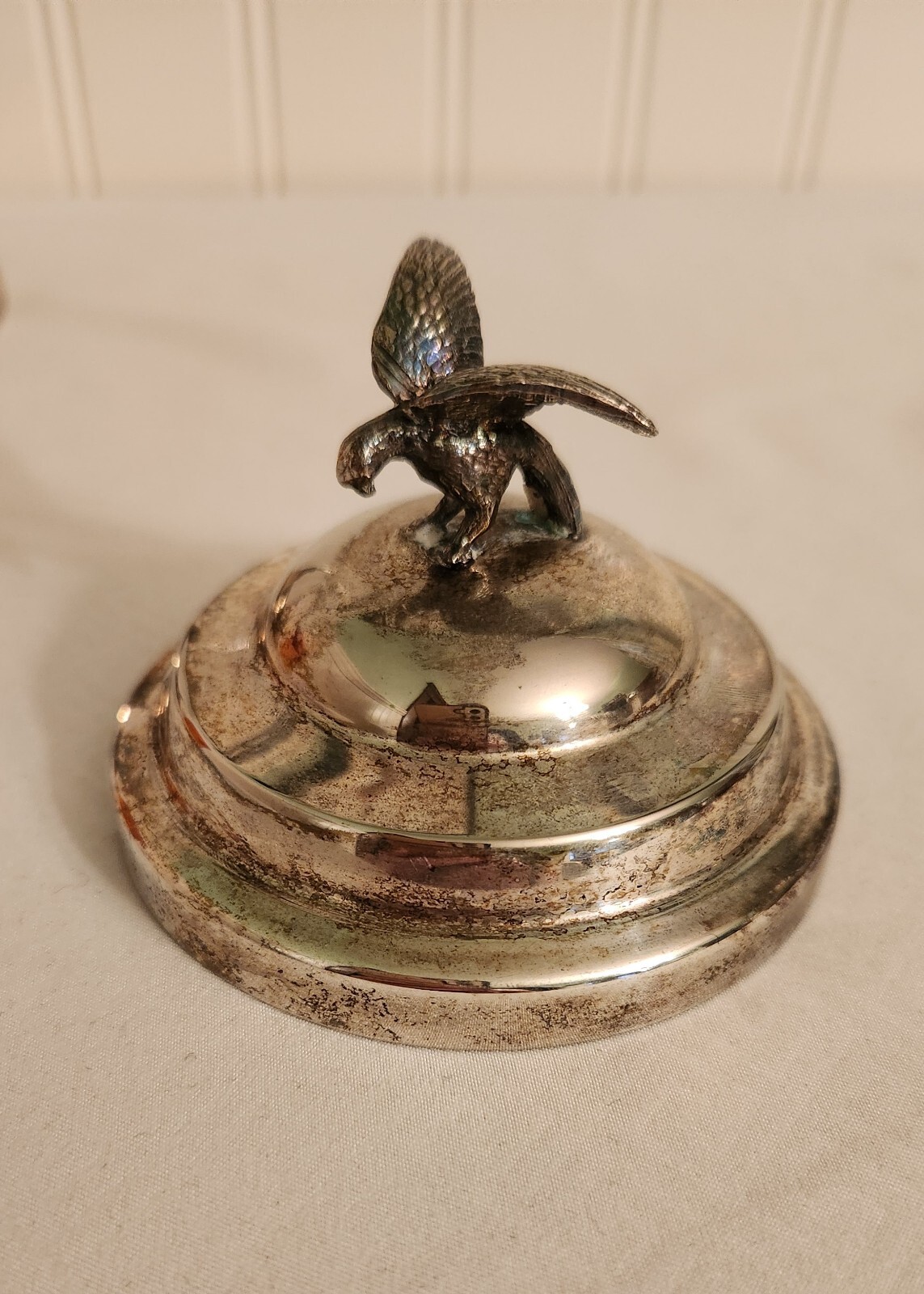 Antique Victorian Amberina Glass Daisy Button Pickle Castor Ornate Eagle Finial