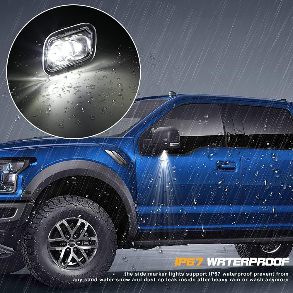 For 2015-2022 F150/17+ F250 F350 LED Tow Mirror Puddle Courtesy Light Lamp SET