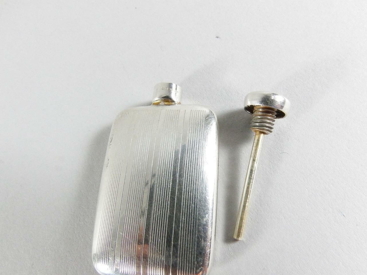 Tiffany & Co. Vintage Perfume flask - Bar/Box Pattern - Sterling Silver