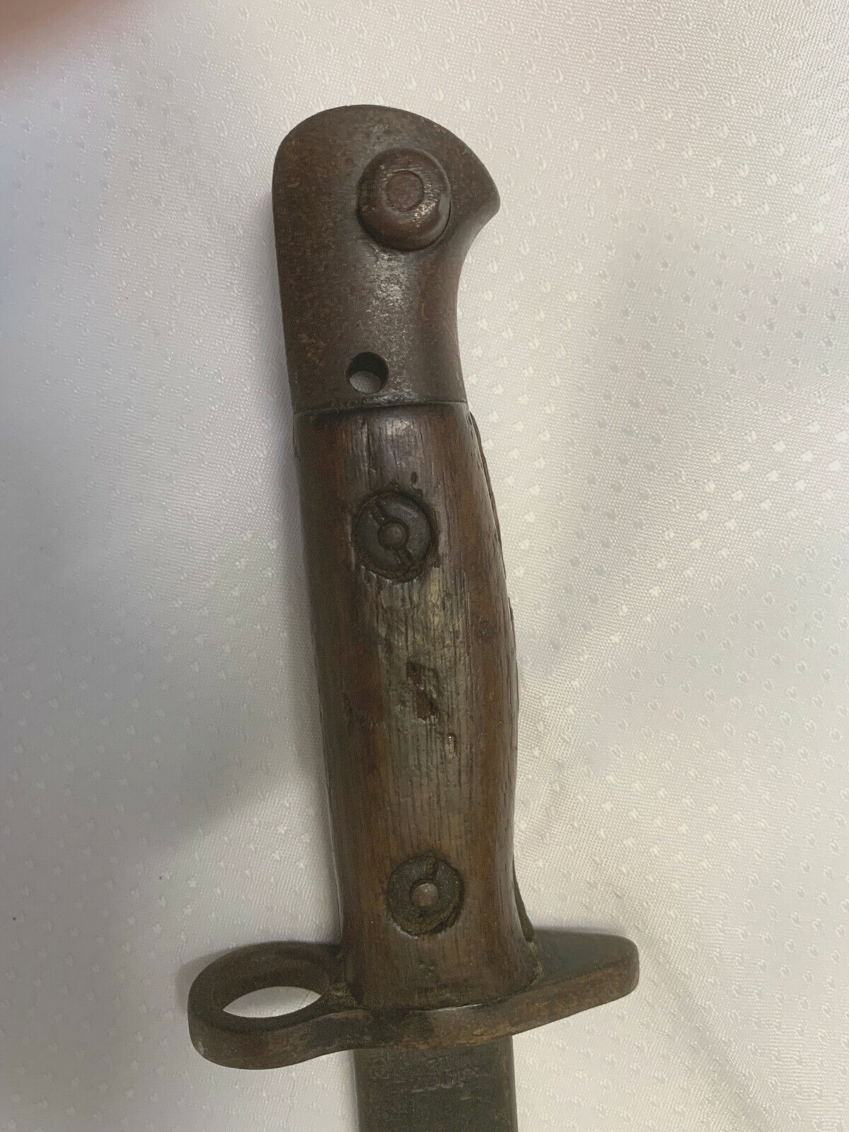 Antique 1907 British Bayonet Military Weapon Sword Fixed Blade Wood Handle