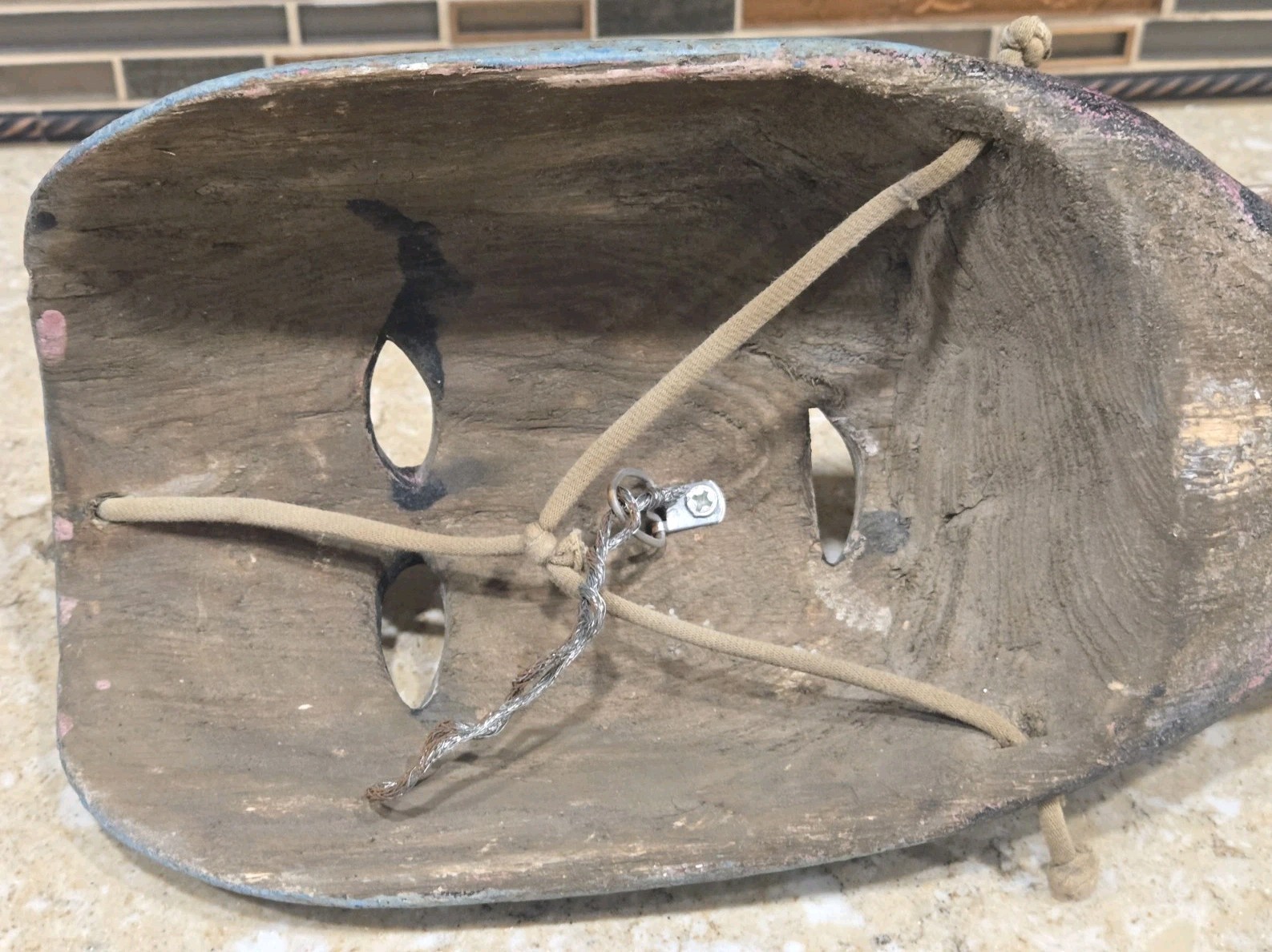 VINTAGE/ANTIQUE AUTHENTIC DANCE MASK HAND CARVED HAND PAINTED WOOD OLD