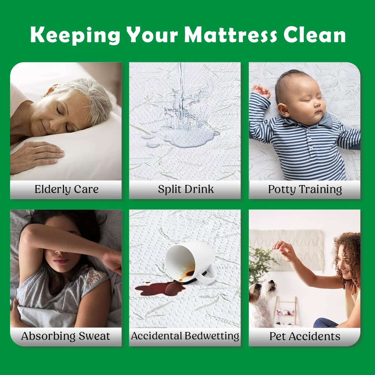 Bamboo Mattress Protector Hypoallergenic & Breathable Waterproof Mattress Cover