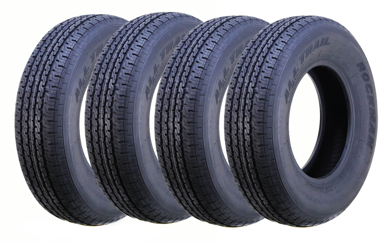 4 ROCKMAN Trailer Tires ST205/75R14 8-Ply Load Range D 105M Steel Belted Radial