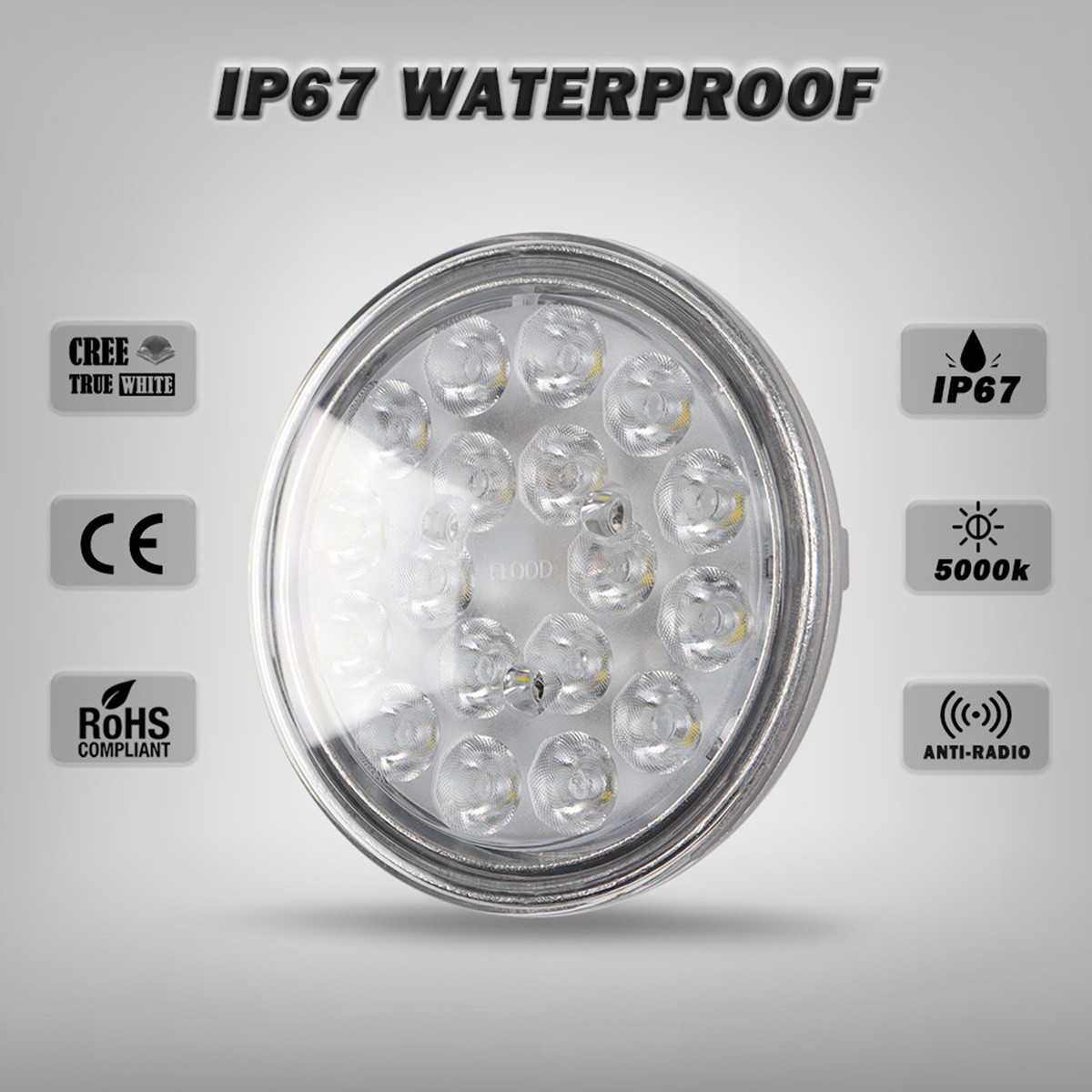 2pcs 90W PAR 36 For Aircraft LED Sealed beam 7200 Lumens LED Landing Light