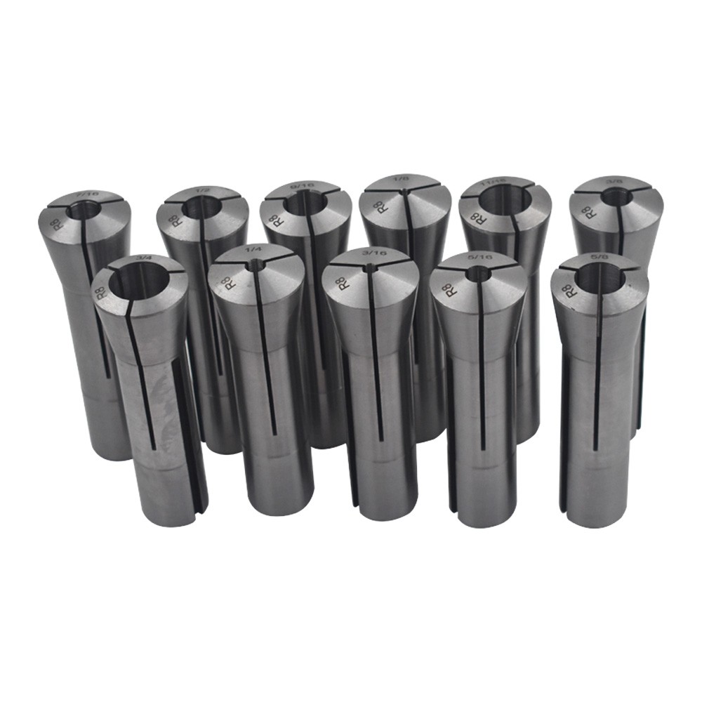 R8 Collet 11Pcs Set 1/8" 3/16" 1/4" 5/16" 3/8" 7/16" 1/2" 9/16" 5/8" 11/16" 3/4"