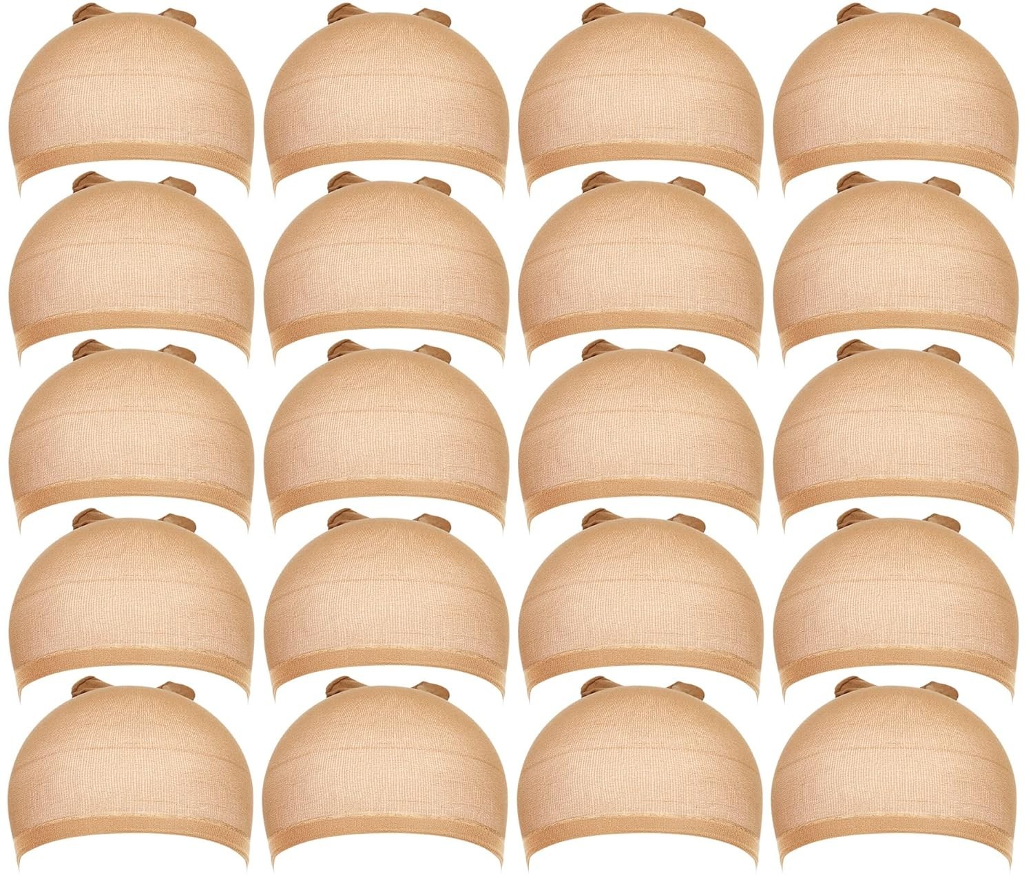 Wig Caps 20pcs Brown Wig Caps Stocking Caps for Wigs Beige Wig Cap