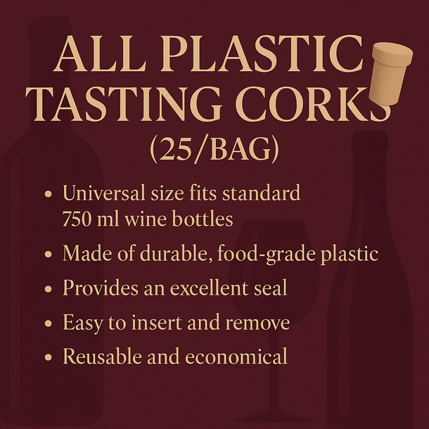 LD Carlson All Plastic Tasting Corks (25/Bag)