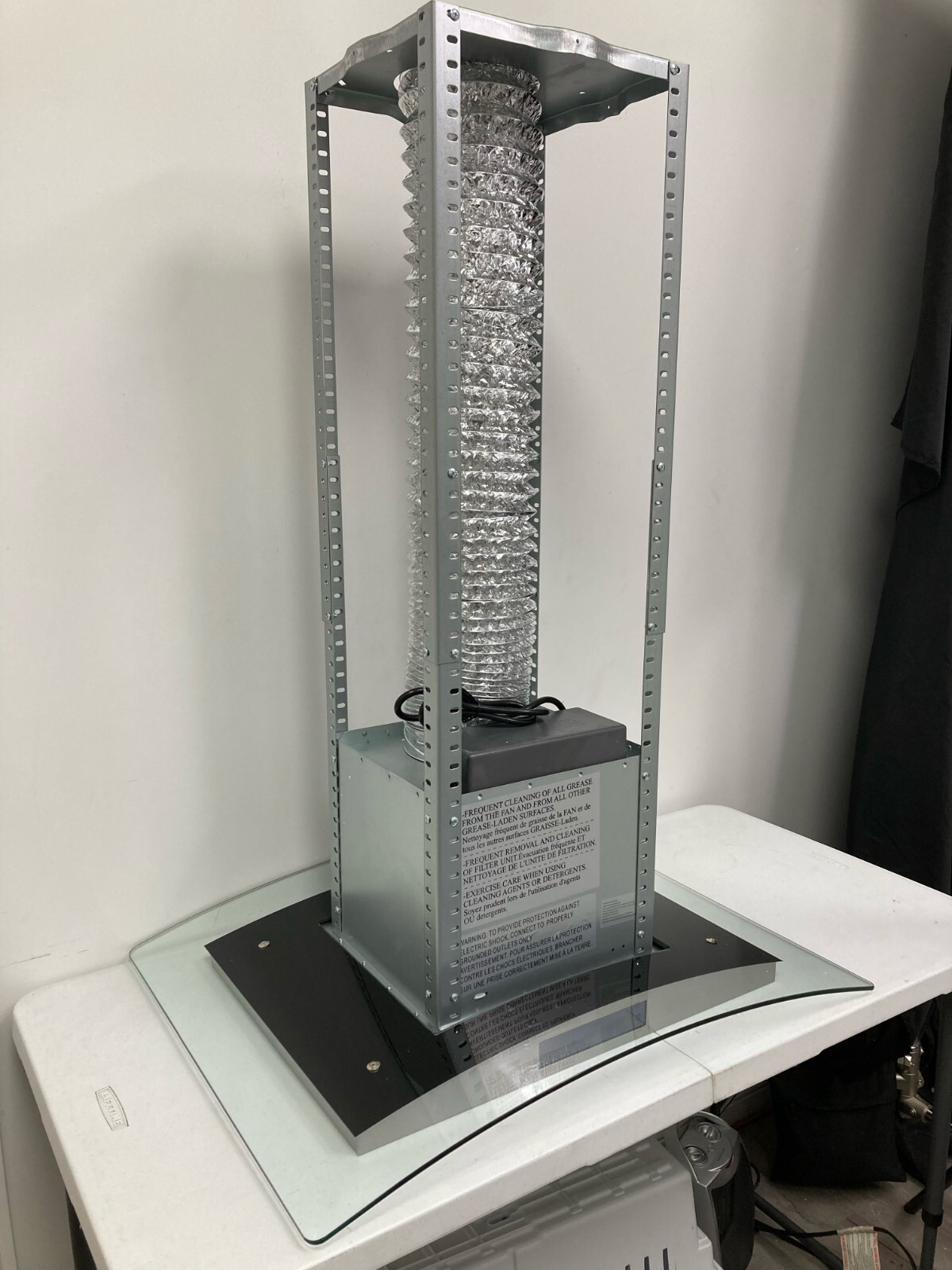 30 IN. ISLAND MOUNT RANGE HOOD (NO CHIMNEY OPEN BOX) STAINLESS STEEL GLASS VISOR