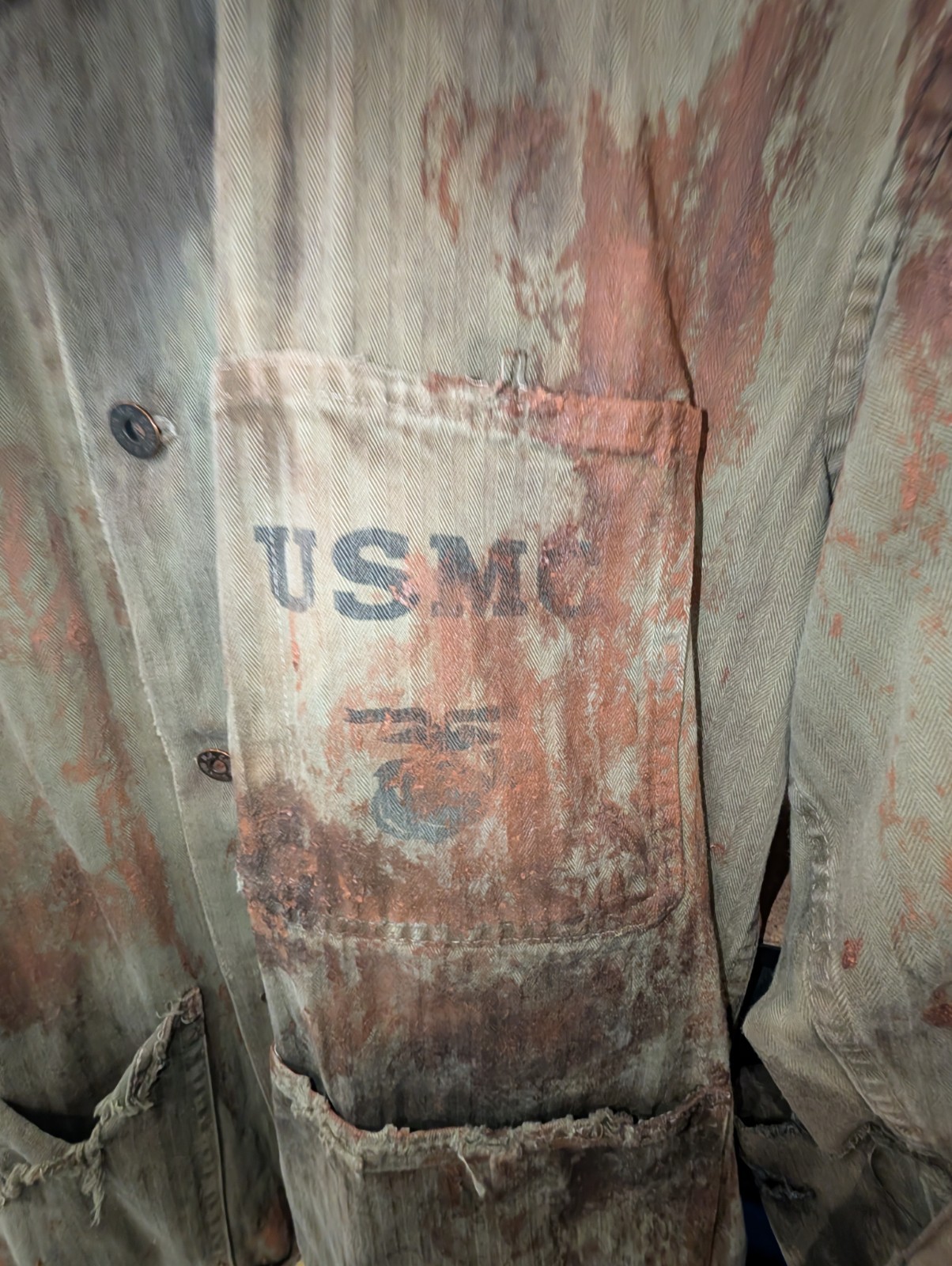 WWII/2 USMC Miniseries Pacific HBT combat aged matching tunic and pants set