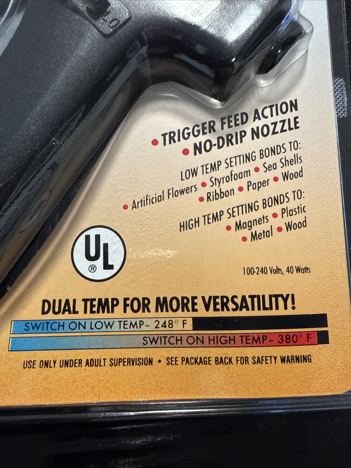 Large Dual Temp Crafting Glue Gun Uses 7/16” Glue Sticks Drip Free Nozzle