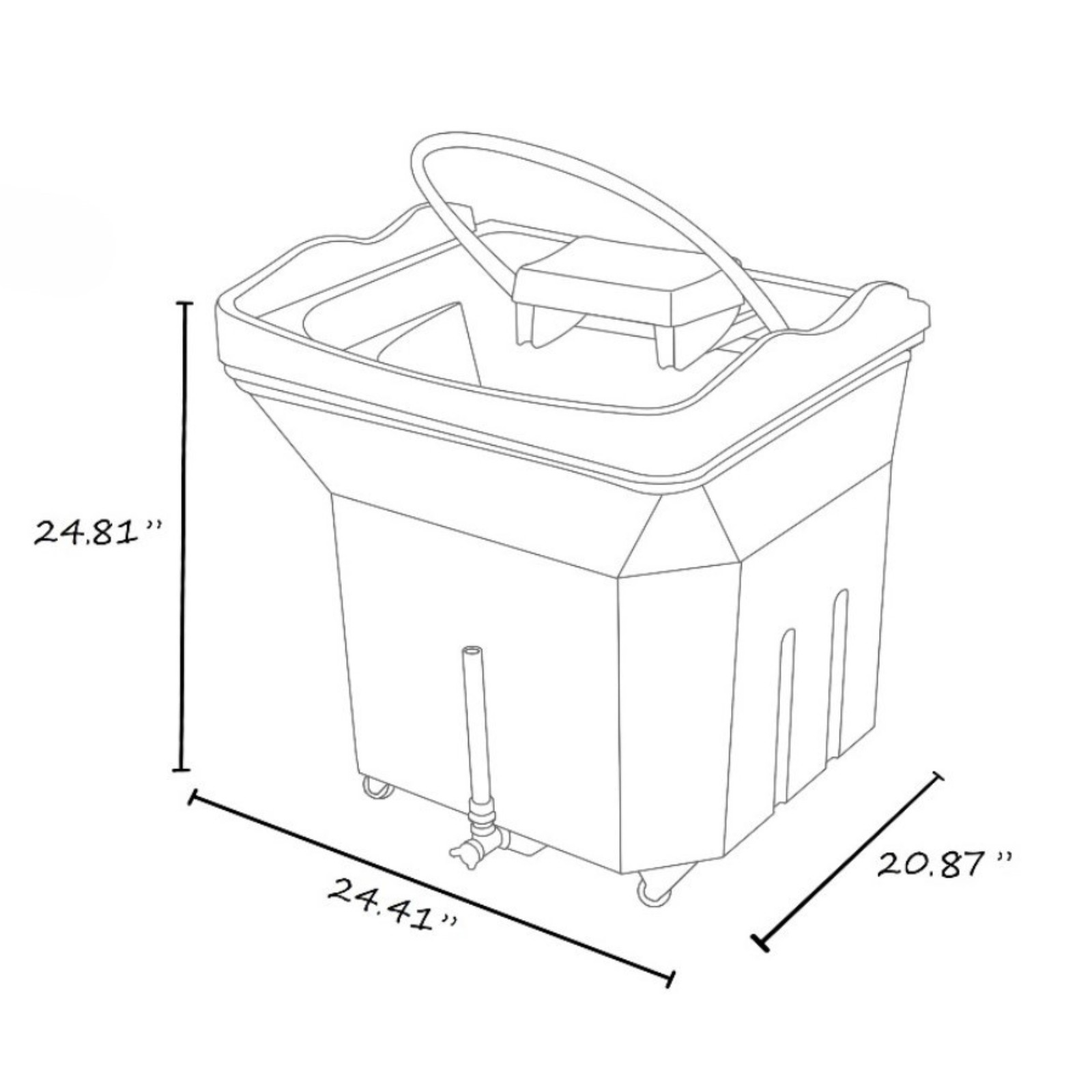 Portable Head Spa Non-Plumbing U-Shape Water Massage Shampoo Bowl, Black