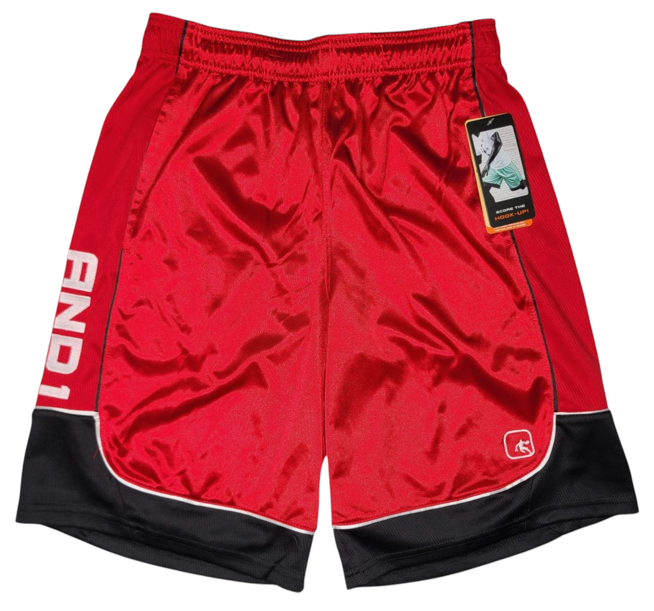 AND1 #11720 NEW Men's Multicolor Elastic Waist Drawstring 11" Inseam Shorts