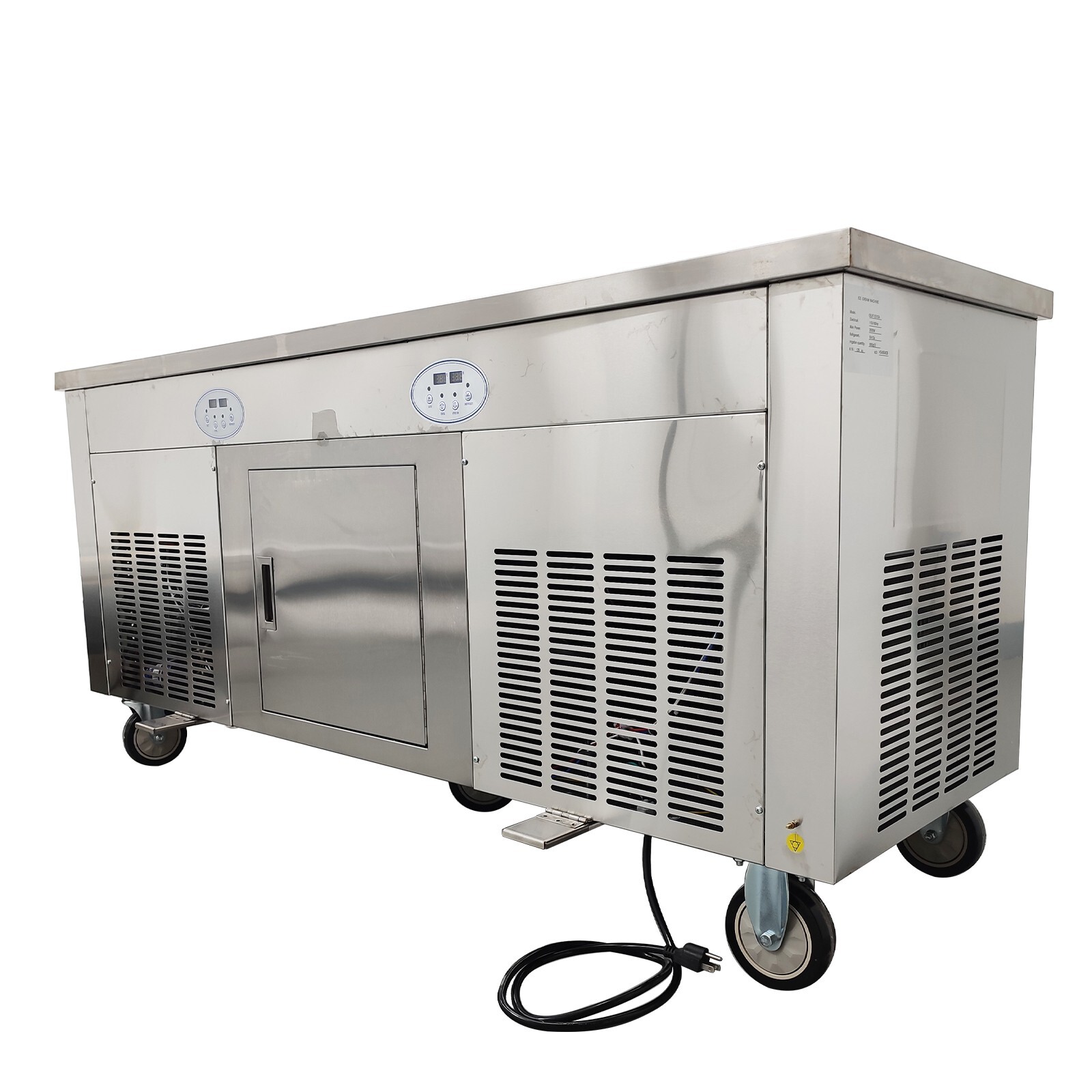 Commercial 17.7“x17.7" 110V Square Double Pans Fried Ice Cream Machine