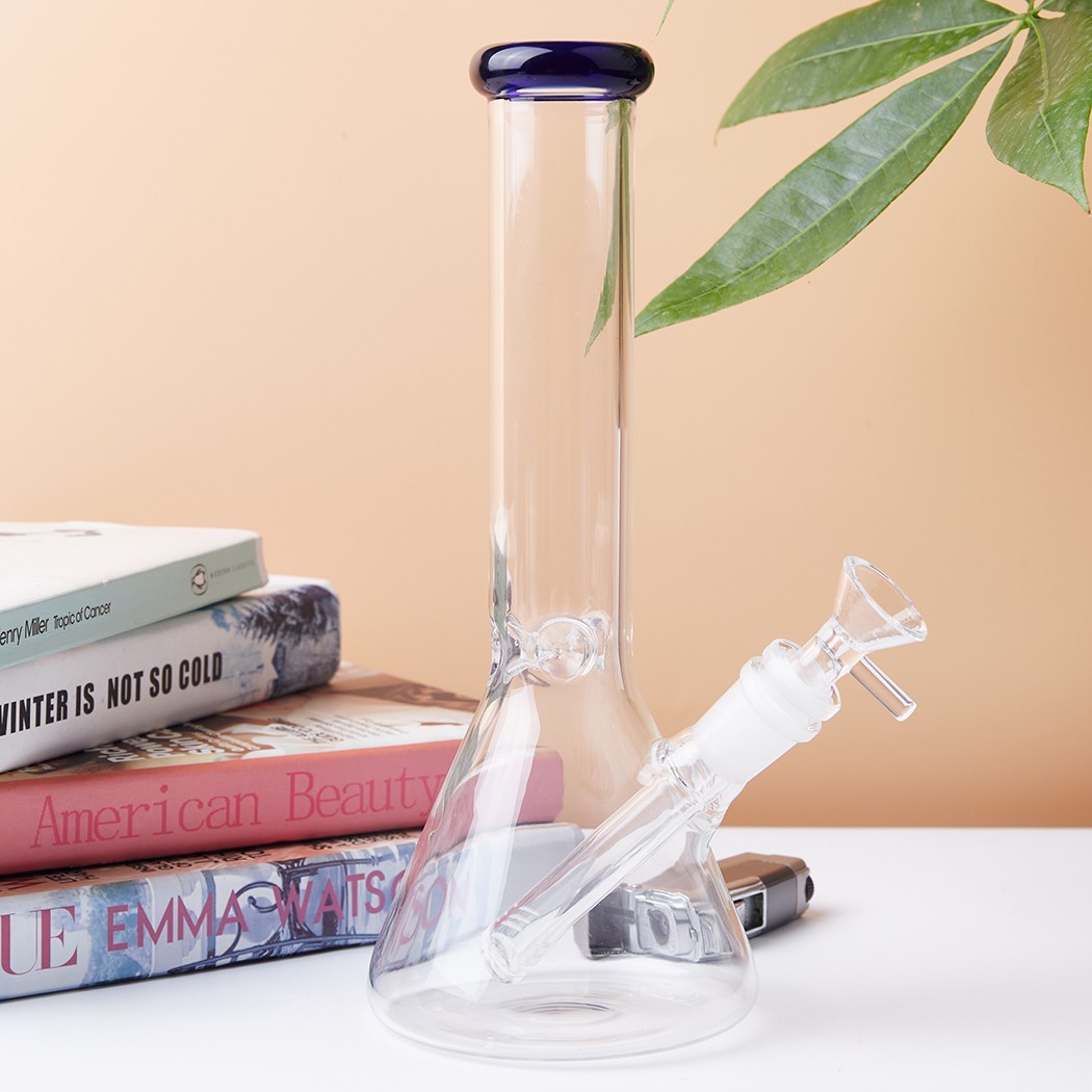 10" Heavy Duty Glass Bong Glass Water Pipe Smoking Tobacco Pipe Beaker 14MM Bowl