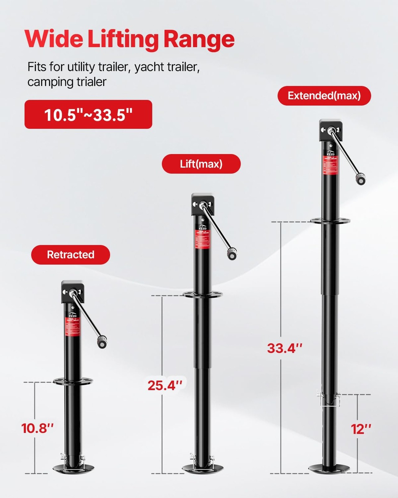 5500-7500lbs Electric A-Frame Trailer Jack, 23.2" Vertical Travel, 12V DC,for...