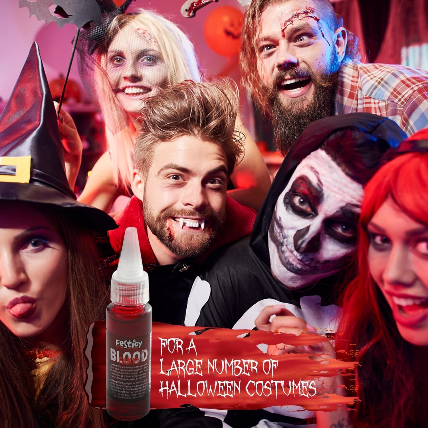 Premium Fake Blood 0.88Oz I Realistic Halloween Blood Makeup I Vampire Blood for