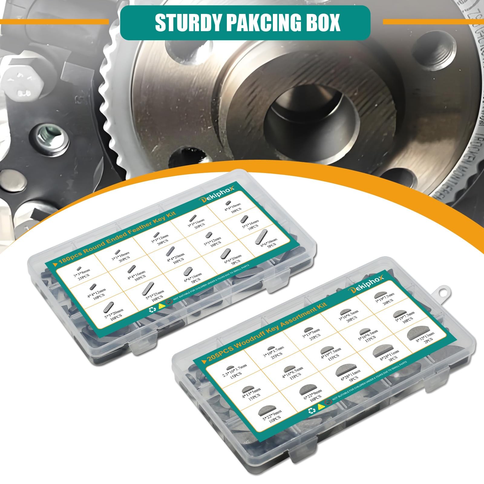 385pcs Metric Woodruff Key Assortment Kit Popular Sizes Include 205PCS Woodru...