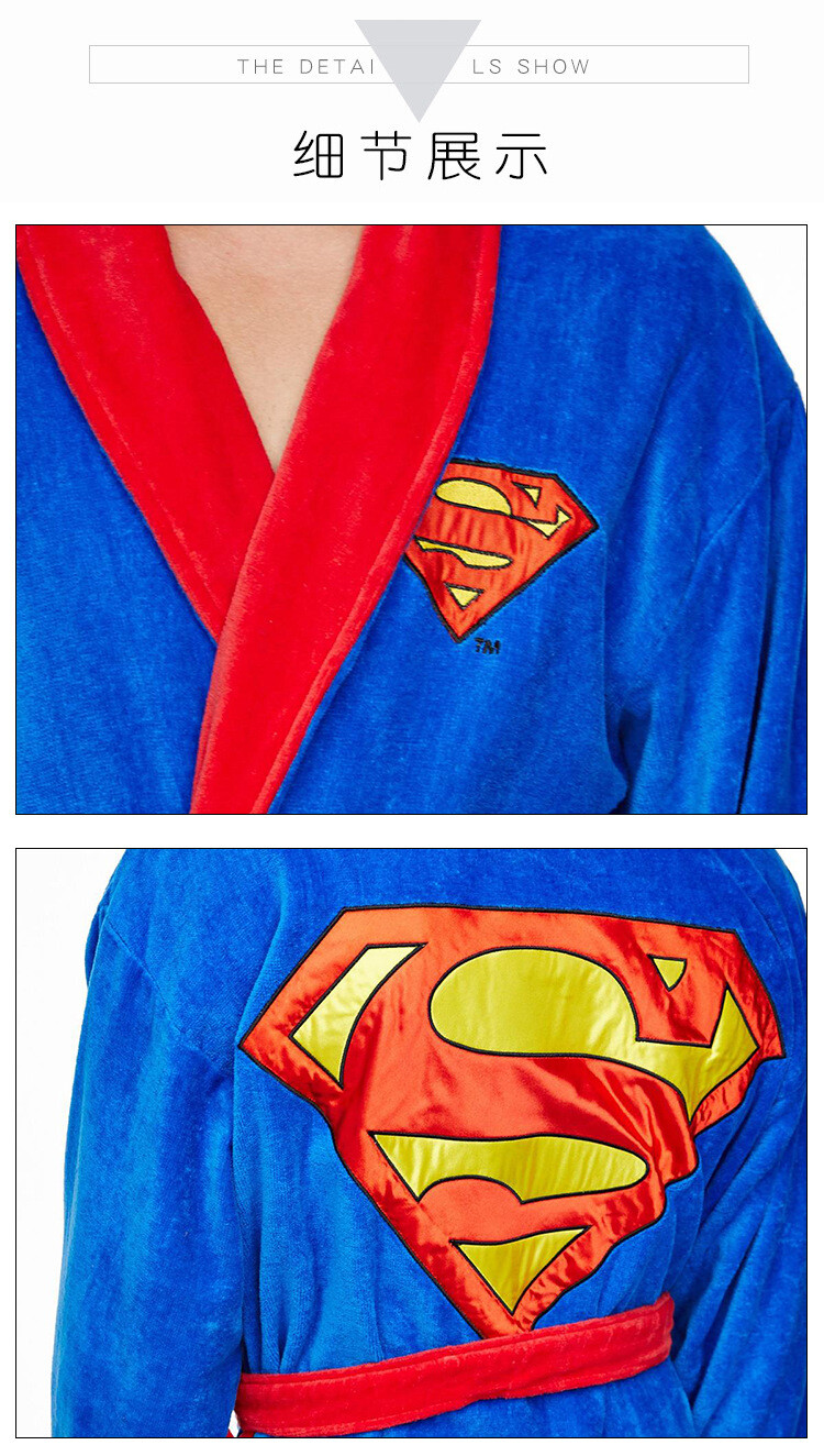 Cosplay The Batman Superman Pajamas Bathrobe Superhero Adult Warm Xmas Nightgown