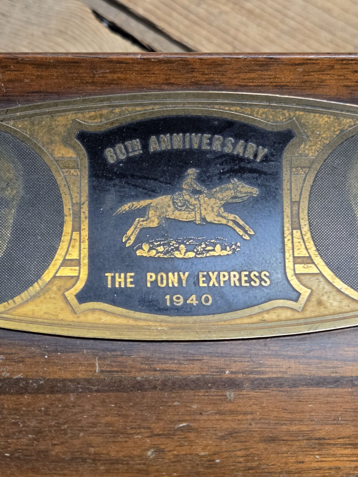 Old 1940 Pony Express Presentation Sheaffer Pen Desk Set Roosevelt Rock Glen PA
