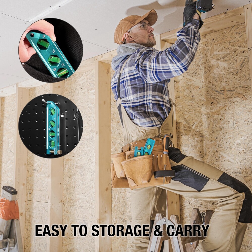 DURATECH 3PC Level Tool Set Magnetic Torpedo 2.5" 6.25" 8" Levels 0°-90° Bubbles