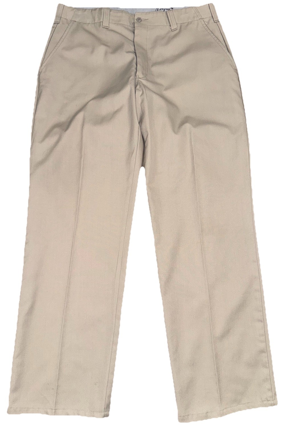 Vintage 1960s 1970s Workwear Slacks Trousers Men 35x30 Tan Sta-Prest Pants NEW