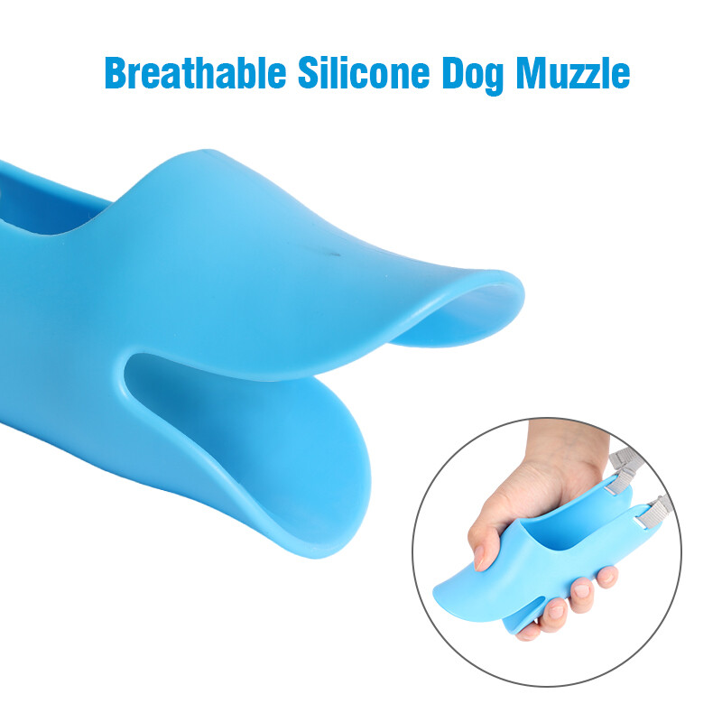 Dog Muzzle Anti Bite Soft Silicone Mouth Cover Adjustable Strap Pet Masks Covers