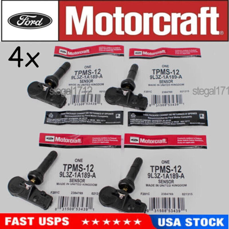 4PCS Genuine Motorcraft TIRE PRESSURE MONITORING SENSOR OEM TPMS-12 9L3Z-1A189-A