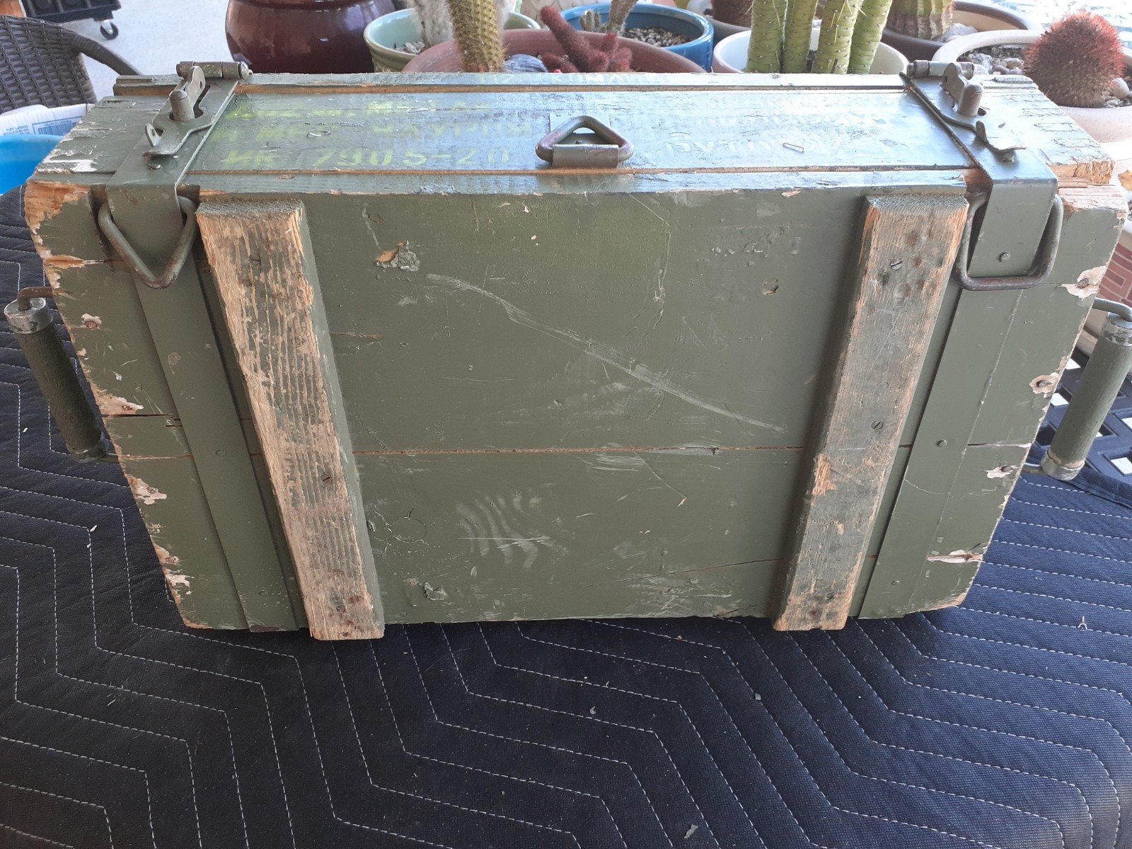 Vintage Military Wooden Crate 7.62MM M67 Green Ammo Box Serbian Russian ???