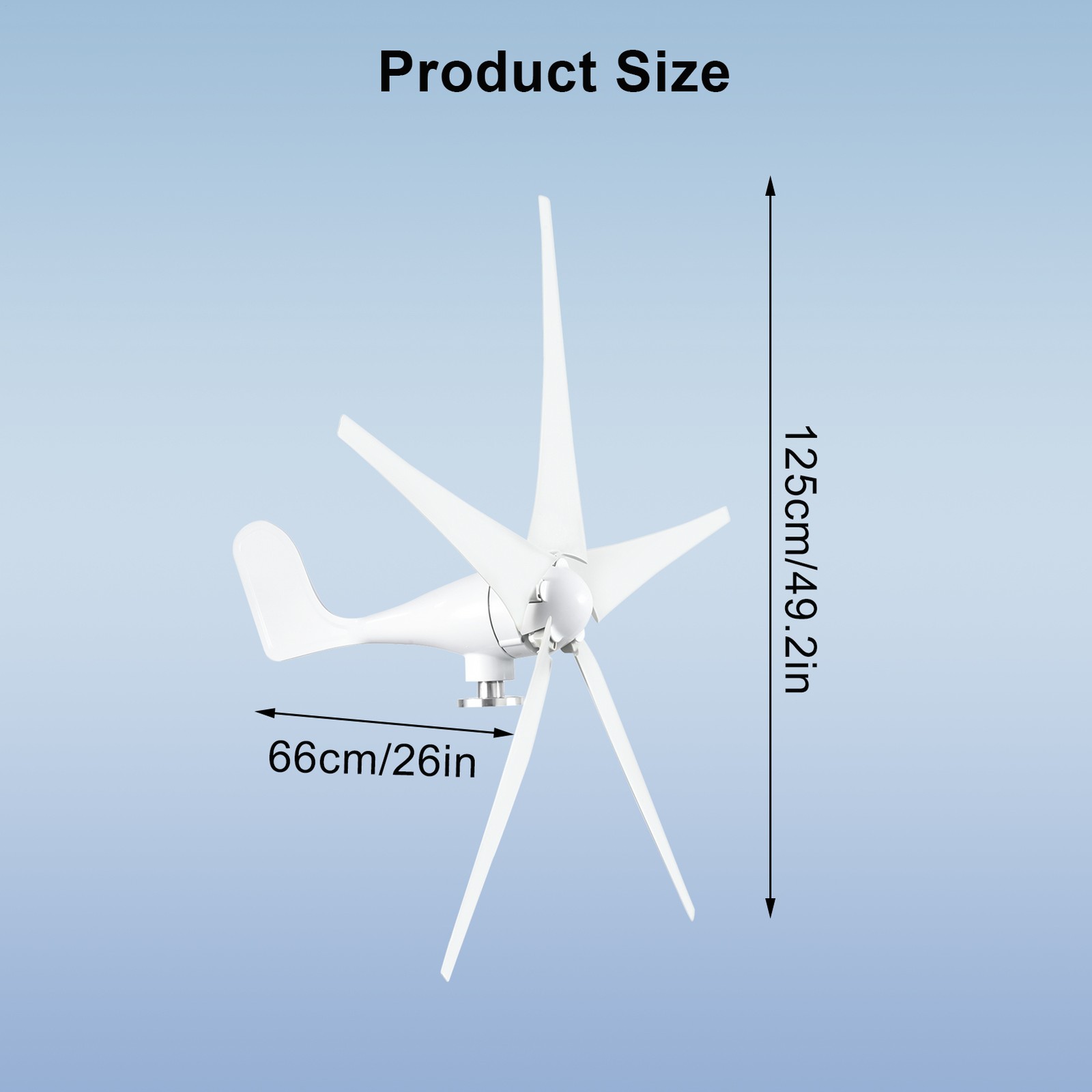 1200W Wind Turbine Generator Kit 5 Blades Windmill DC 12/24V Charger Controller