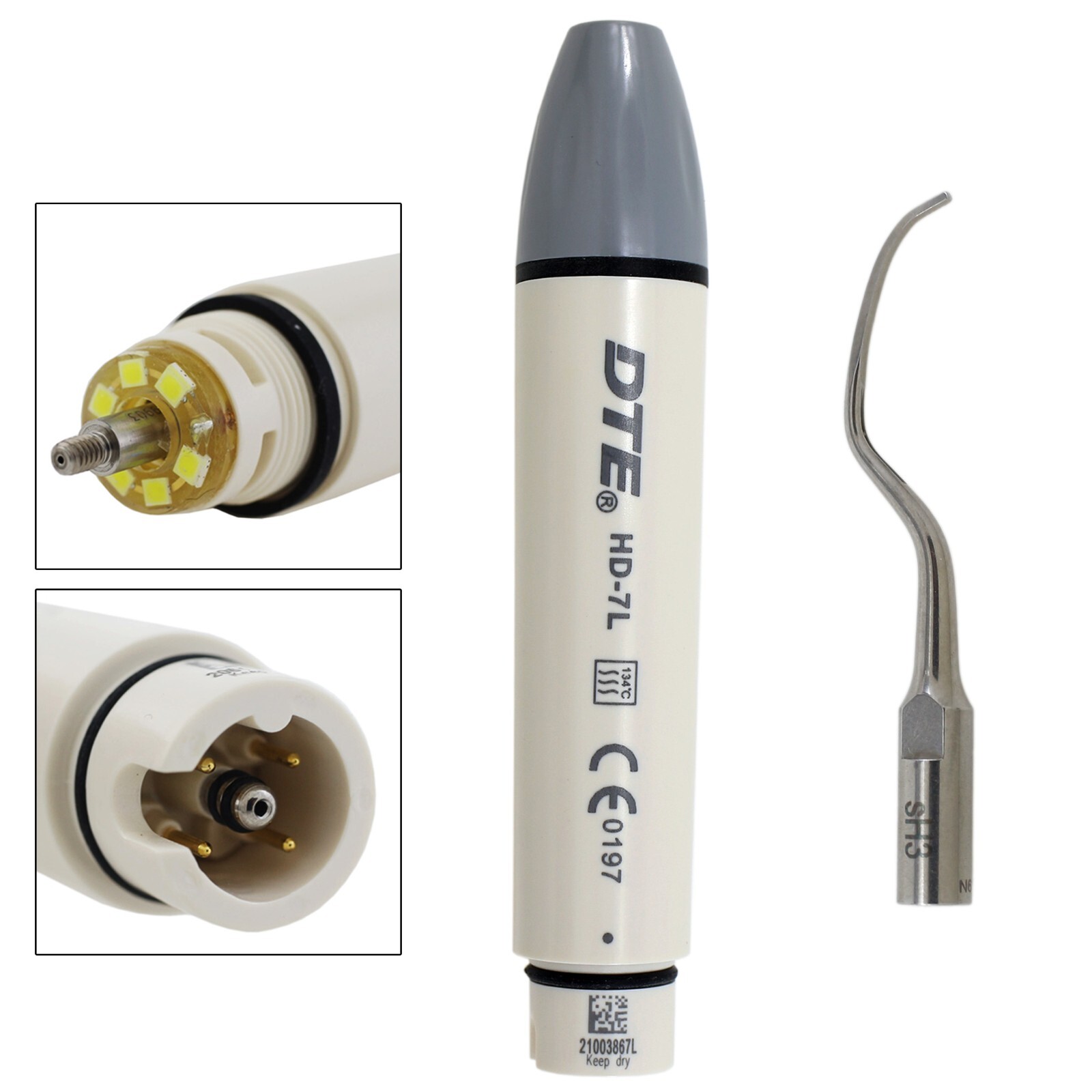 Woodpecker DTE HD-7L Dental Ultrasonic Piezo Scaler LED Handpiece ACTEON Tips H3