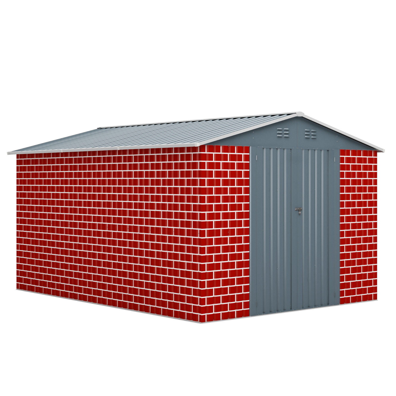 JAXSUNNY 8 x 12Ft Outdoor Storage Shed Steel Tool Shed with Lockable Doors Vents
