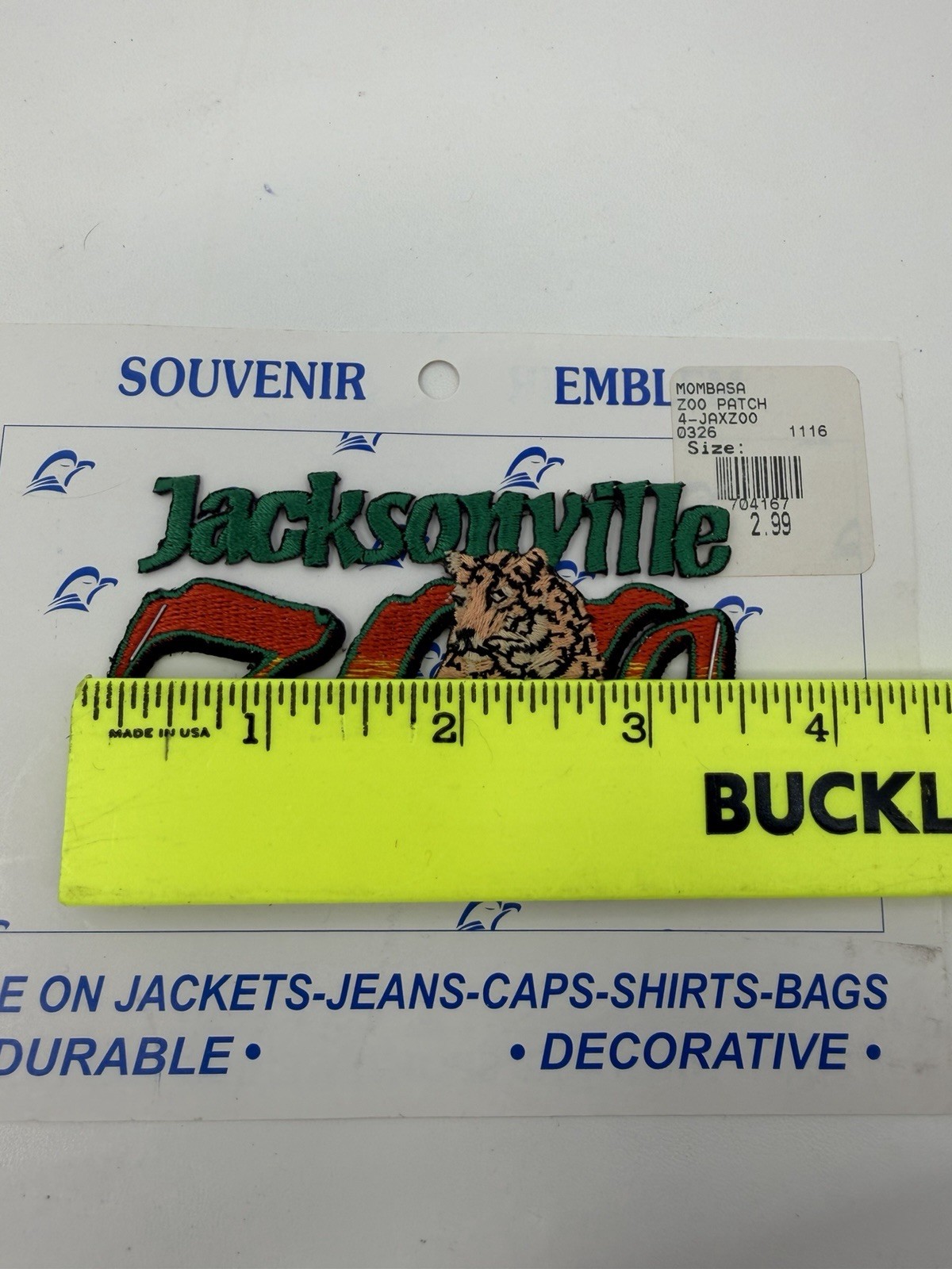 New Jacksonville Zoo Patch Mombasa Florida FL Iron On