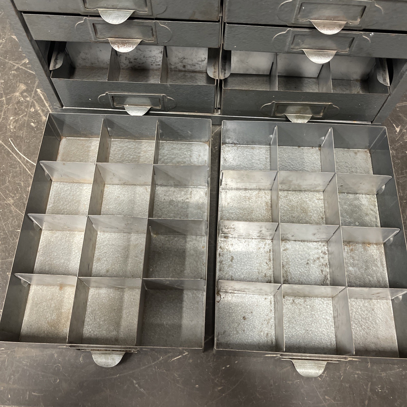 Vintage Craftsman Manufacturing Industrial Metal 8 Drawer Small Parts Cabinet