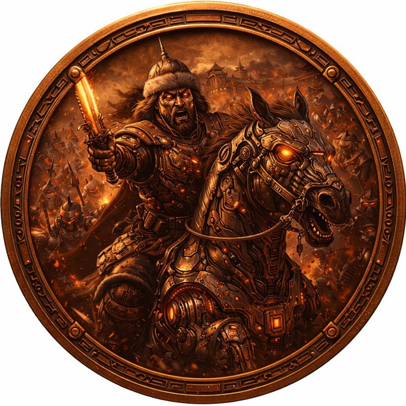 Future in the Past Egypt Genghis Kahn 1 oz Copper Medal