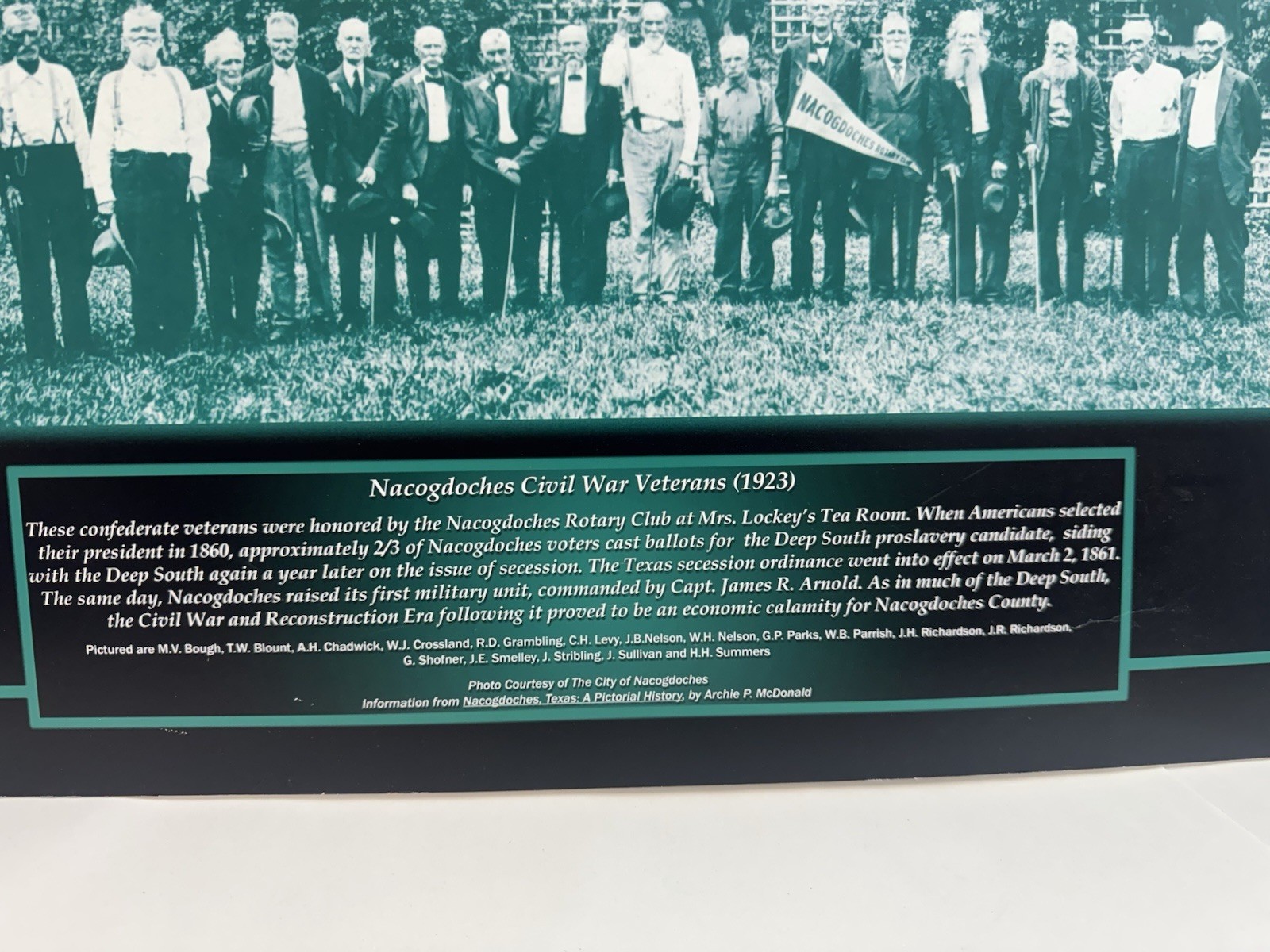 Nacogdoches Civil War Veterans Photo Display 1923 16x20