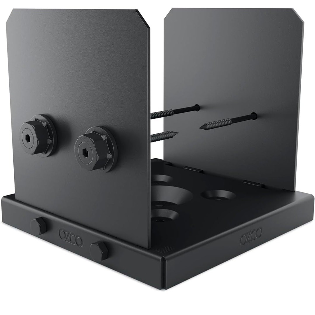 Ozco Ironwood Lite 8x8 Post Base Kit Galvanized Steel Base and Screws 52109 s36