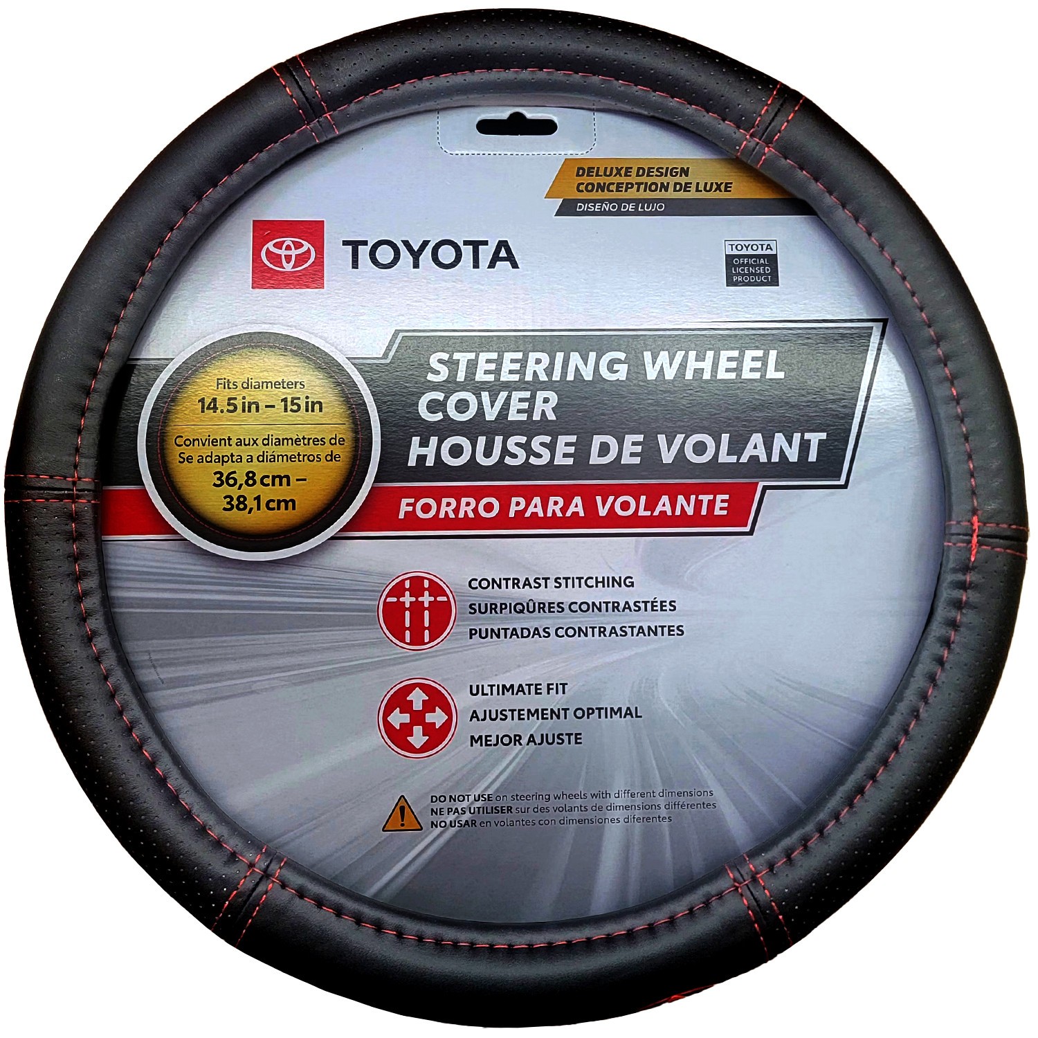 For Toyota Car Truck Steering Wheel Cover Premium Faux Leather 14.5"-15" Set