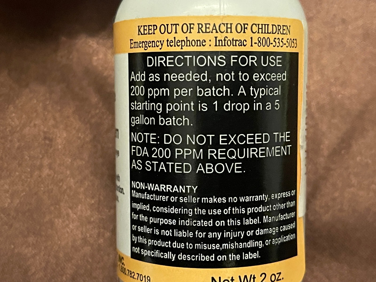 Five Star Concentrated Defoamer 105 Food Grade Silicone Antifoam 2oz