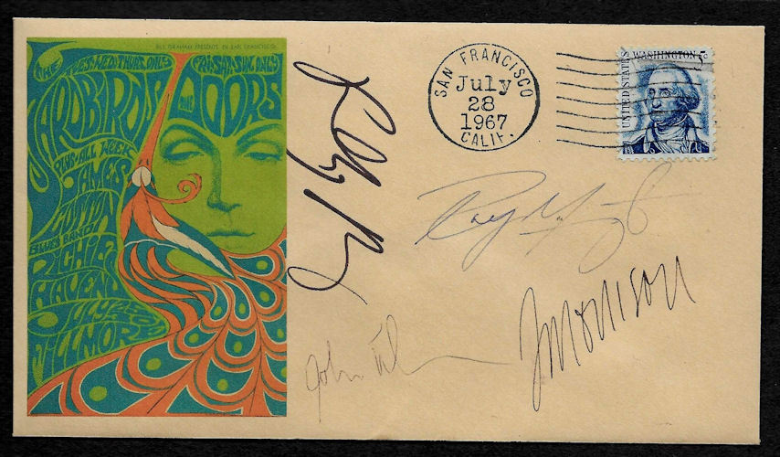 1967 The Doors Fillmore Concert Featured on Collector's Envelope OP1266