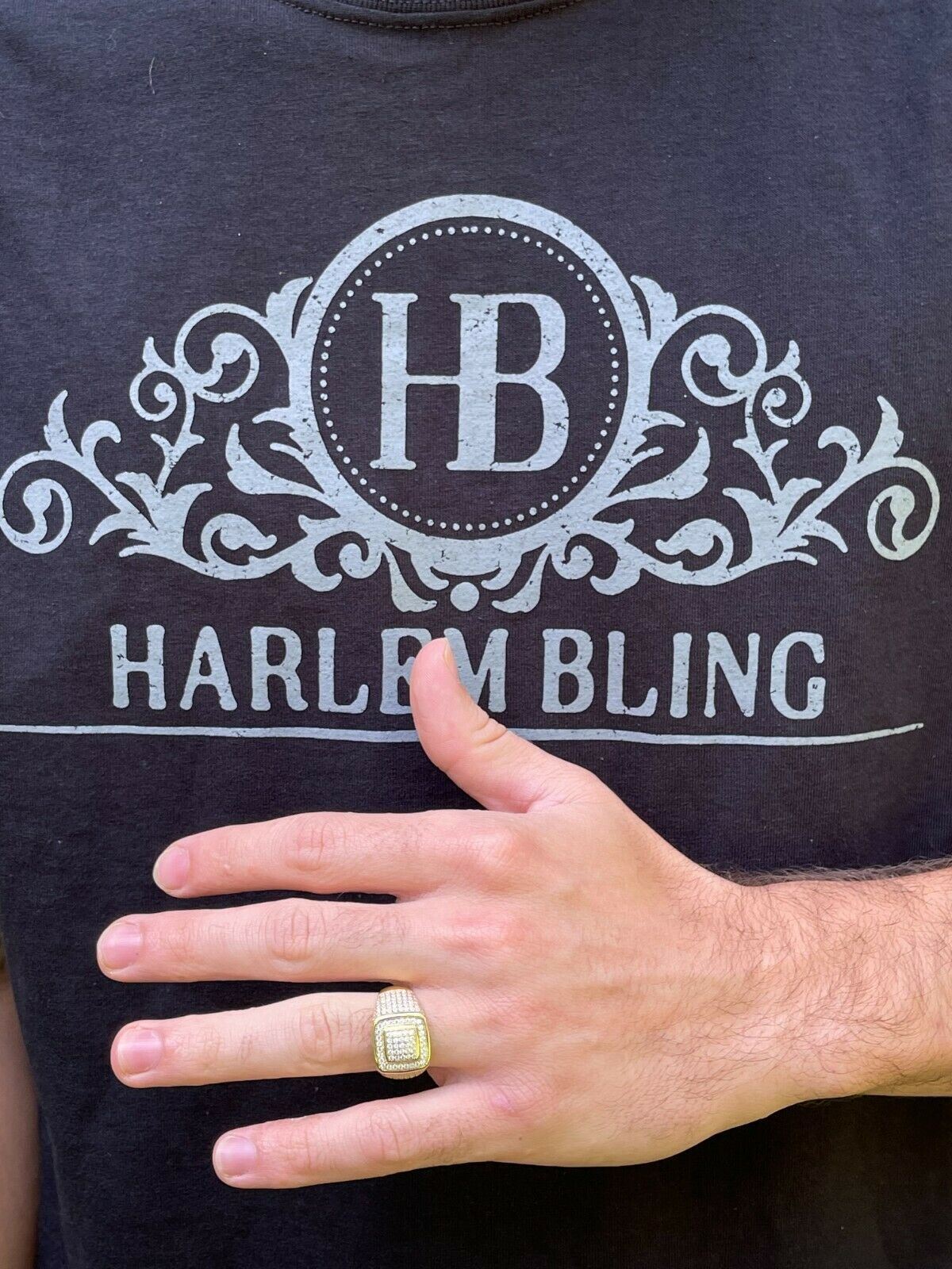 Real 14k Gold Plated Men Hip Hop Iced 1.8ct Moissanite Ring Passes Tester