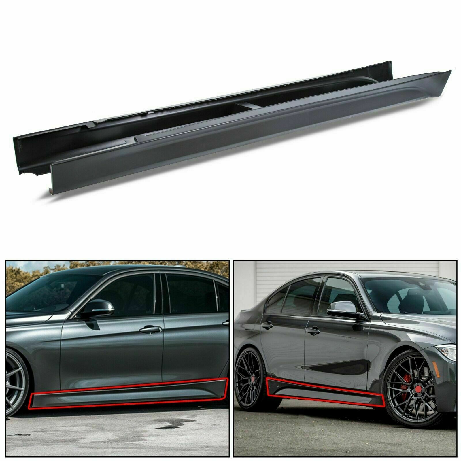 For 12-18 F80 M3 STYLE SIDE SKIRTS ROCKER PANEL FOR BMW F30 F31 3 SERIES SEDAN