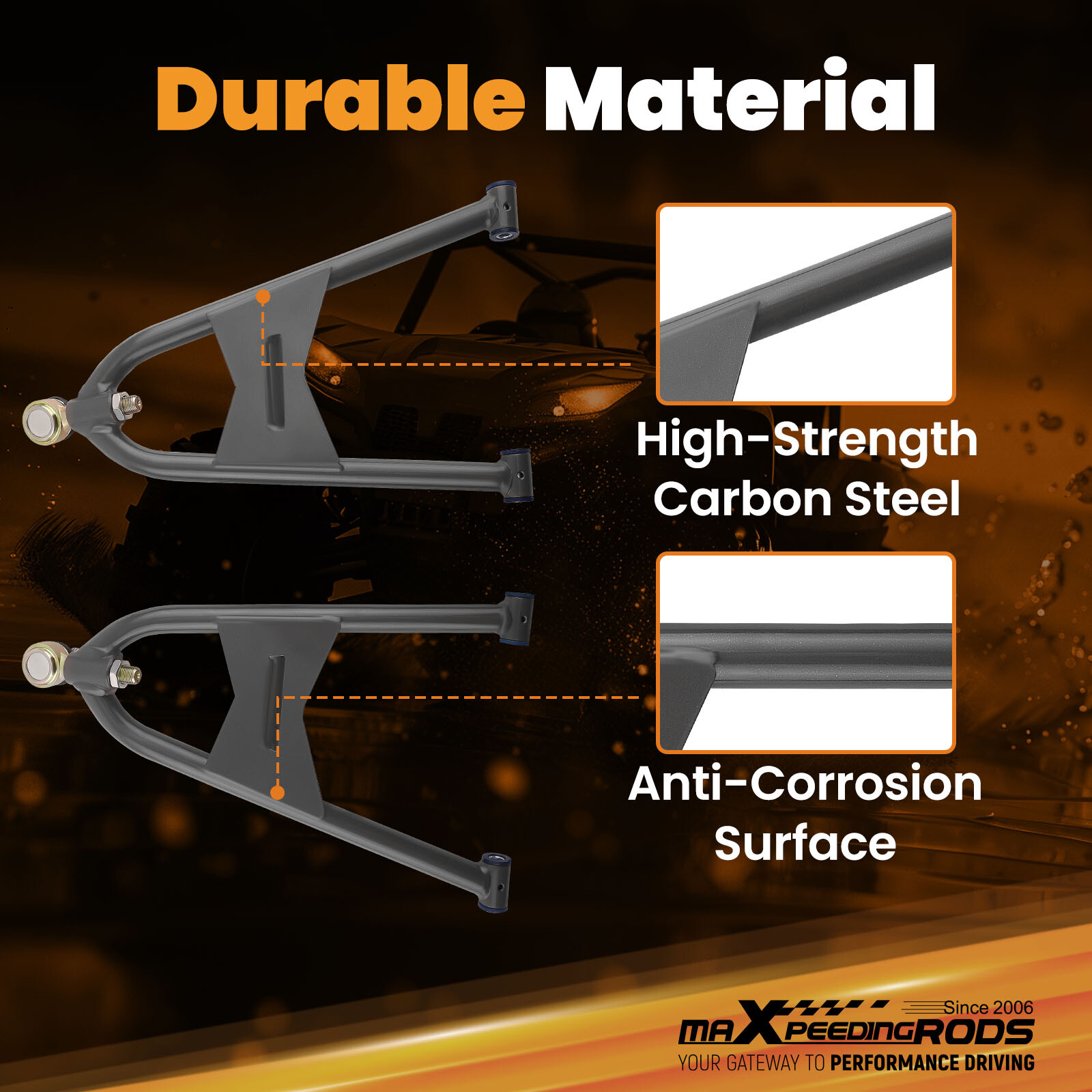 Fully Adjustable A-Arms +2.5 +1 for Honda TRX 450R TRX450R All Year Sportrax 450