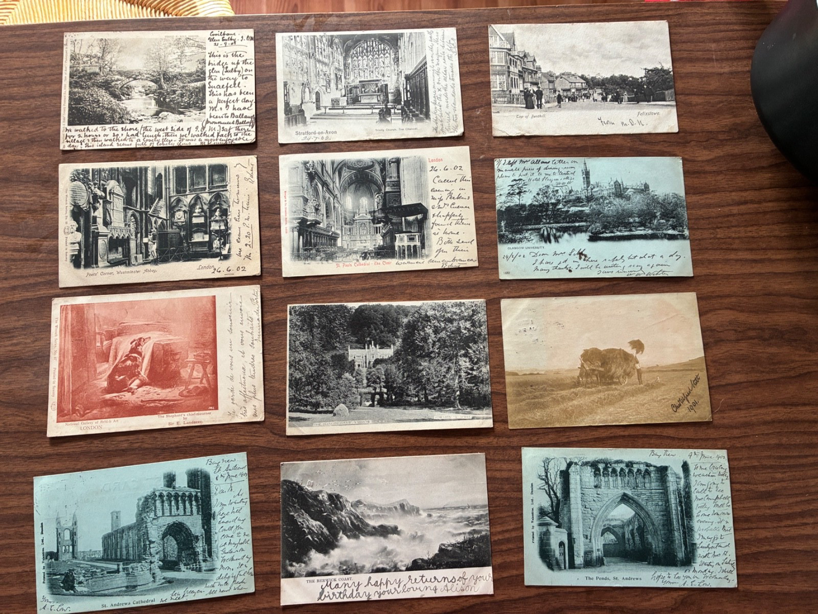 27 Postcards Mrs. (Maggie) Robert Gibbs Scottish Painter Scotland England 1903