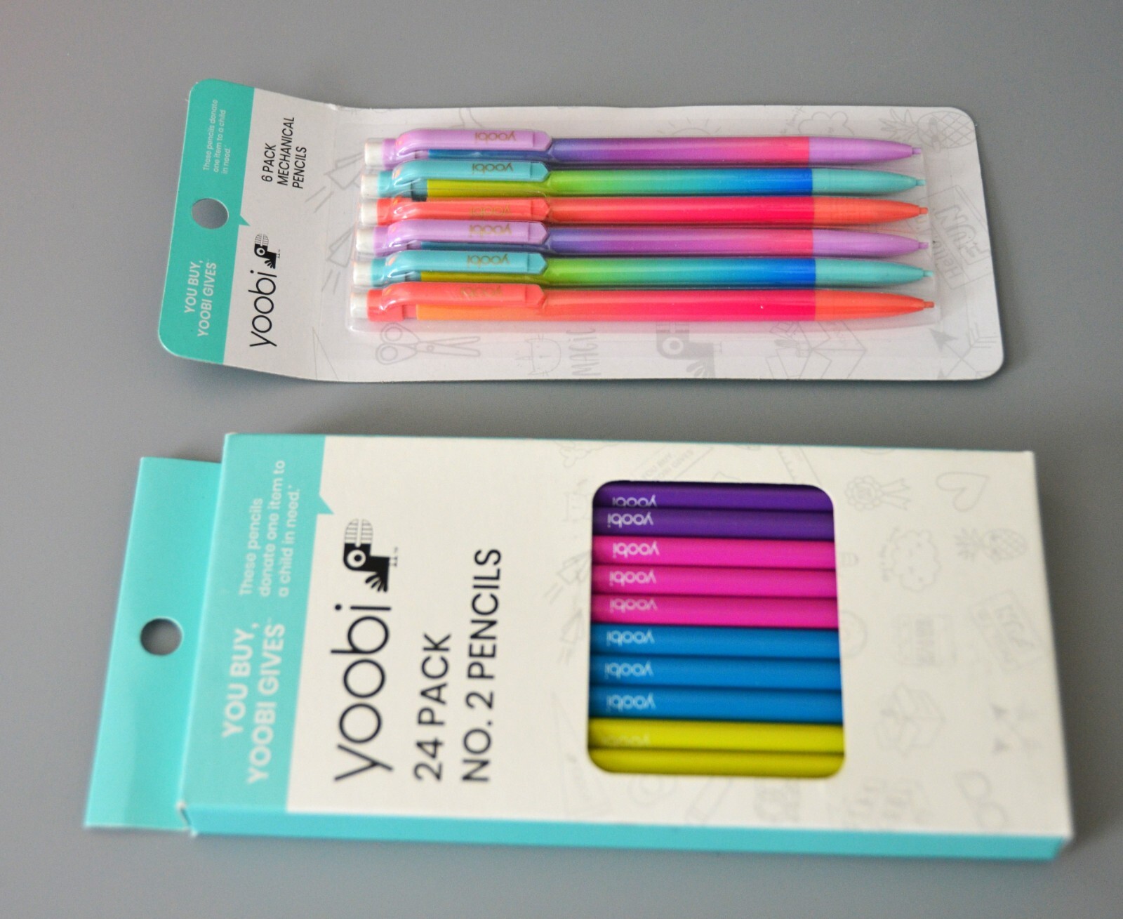 Yoobi 6 Pack Mechanical Pencils And 24 Pack no2 Pencils Pre Sharpened Multicolor